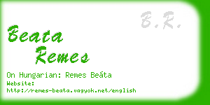 beata remes business card